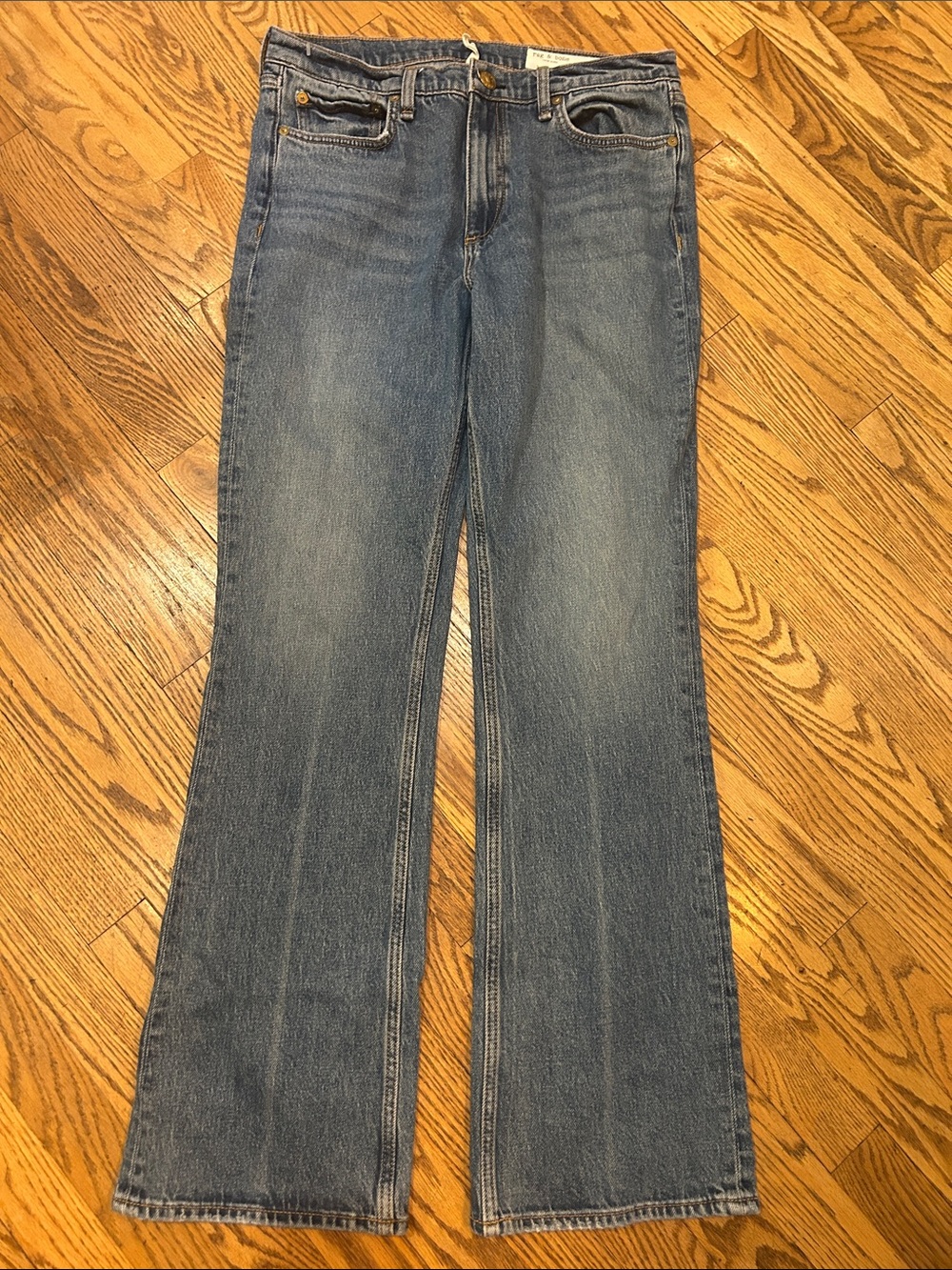 rag & bone Women's Blue Wide-Leg Denim Jeans